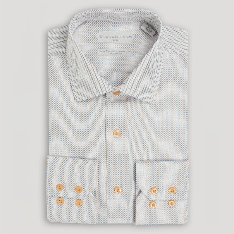 The Laurence Dress Shirt | 80’s 2ply Basket Weave | 100% Cotton | Tic Pattern