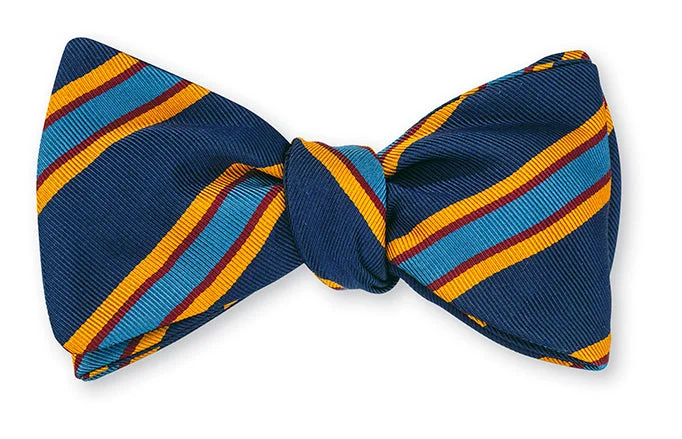 Navy Vista Stripes Bow Tie - B5315