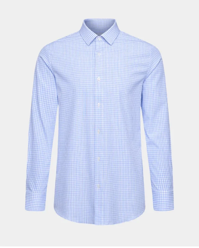 Phenom Professional Light Blue Gingham Dress Shirt