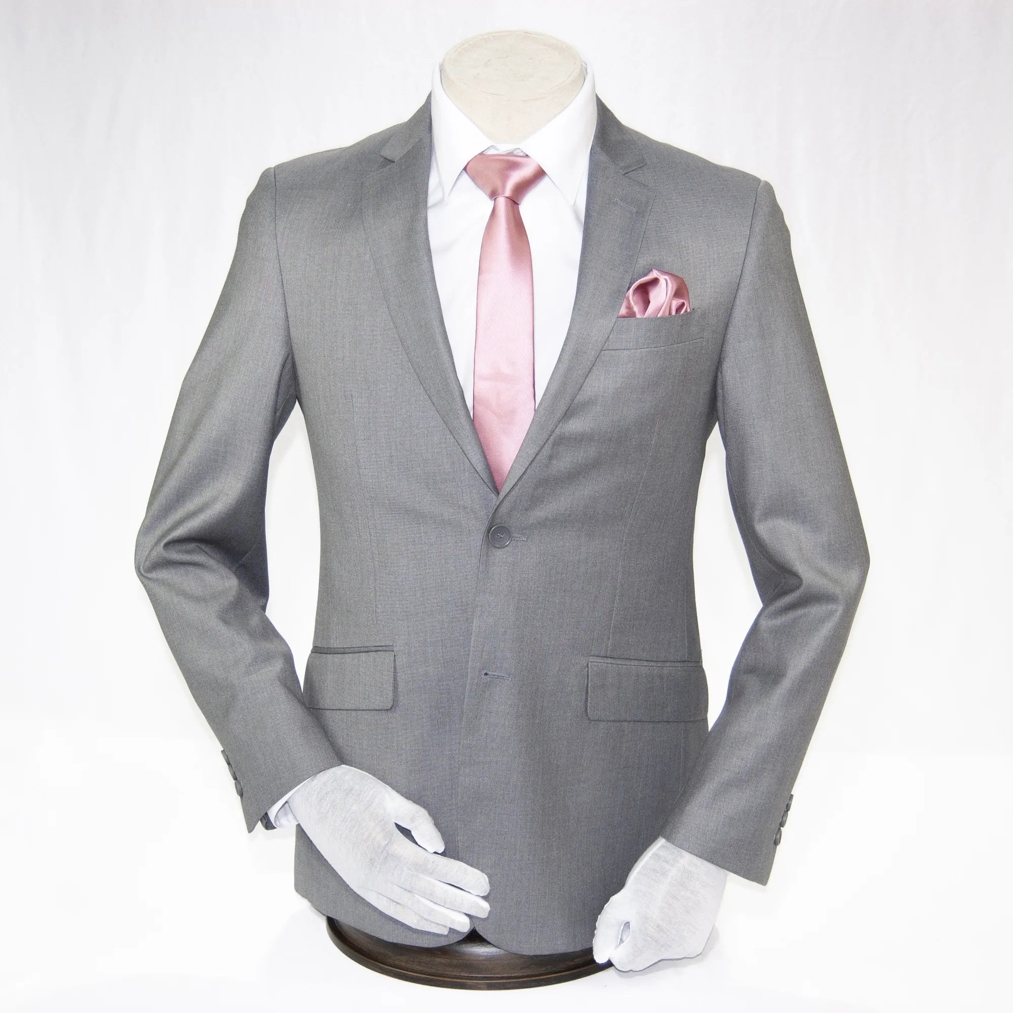 Solid Gray Premium 2-Piece European Slim-Fit Suit