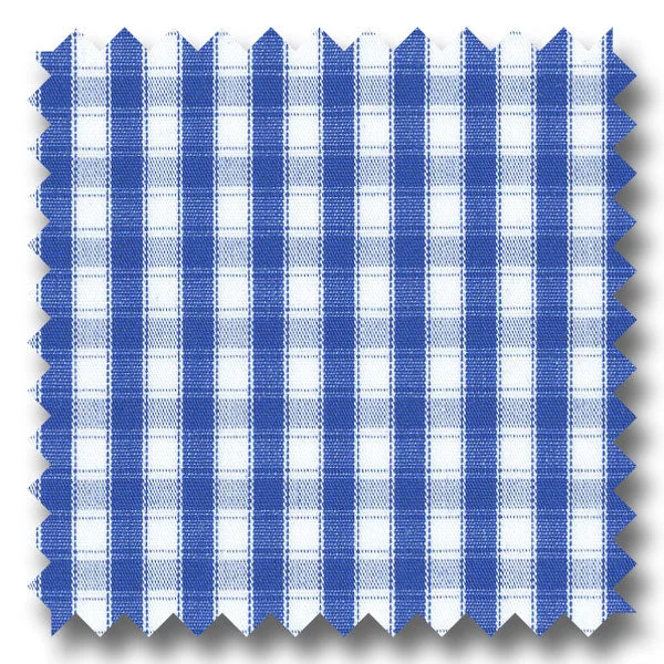 Medium Blue Mini Grid Check Pinpoint - Custom Dress Shirt