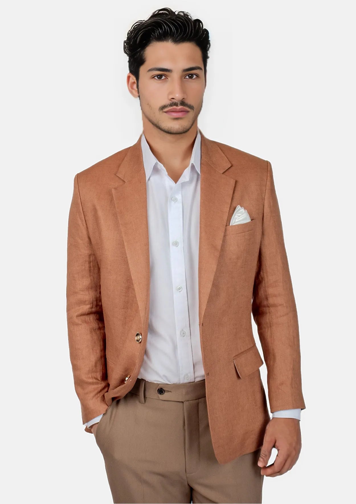 Astor Amber Brown Linen Jacket