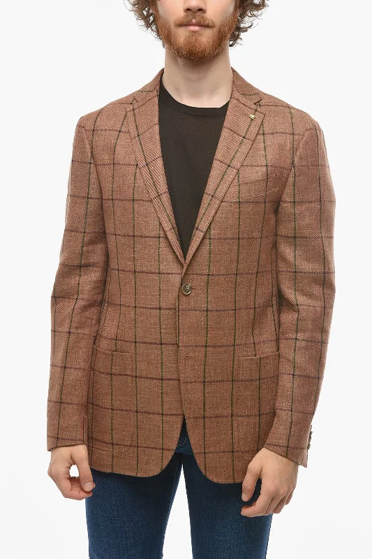 Corneliani CC COLLECTION Wool Blend RIGHT Windowpane Blazer