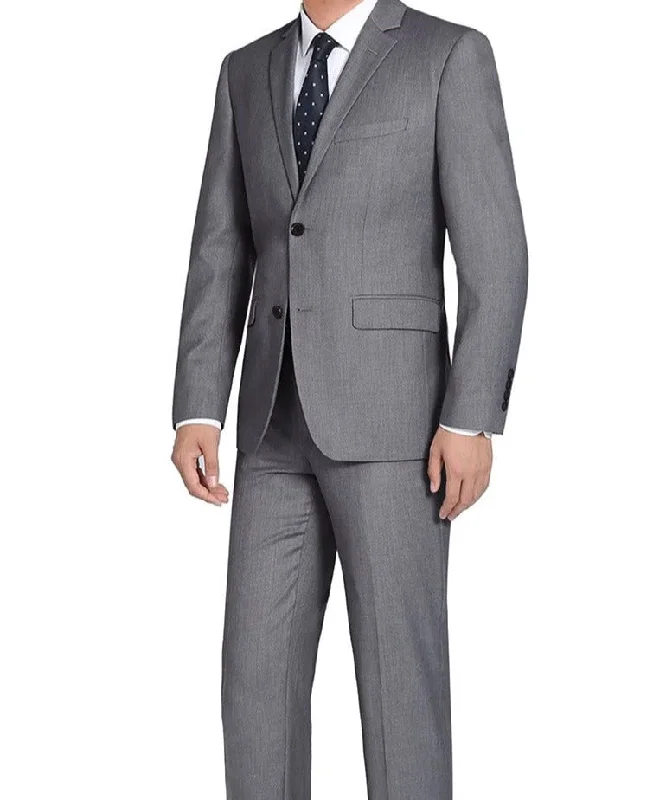 Bevagna Collection - Gray 100% Virgin Wool Regular Fit Pick Stitched 2 Piece Suit