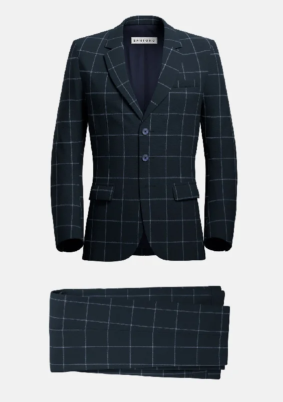 Prince Deep Navy Windowpane Suit