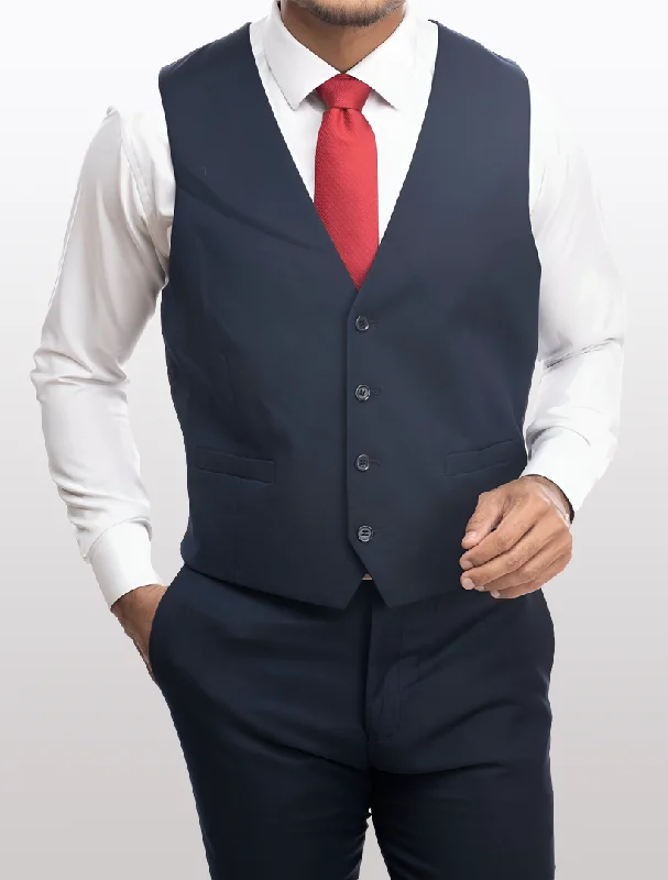 Navy Men's Slim-Fit Suit Separates Vest by Karako's Suits