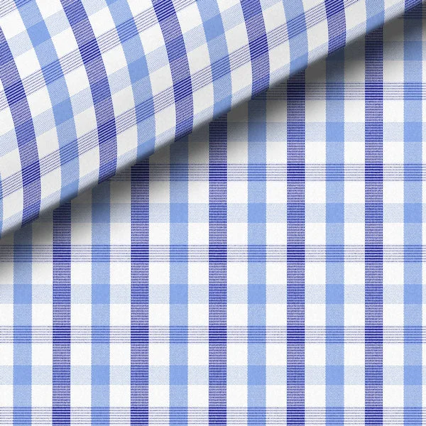 Blue & Navy Check Broadcloth Dress Shirt