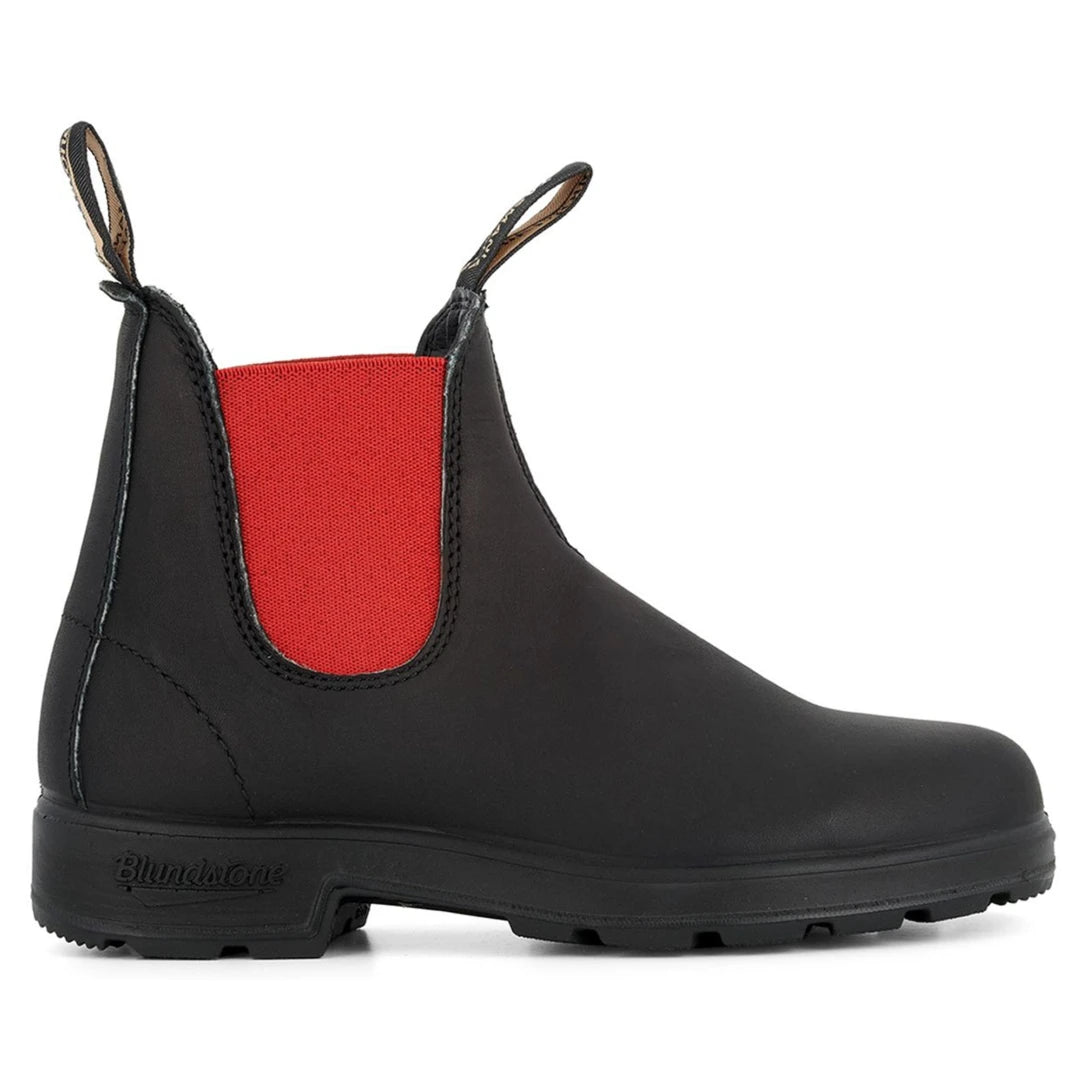 Blundstone 508 Black Red Leather Chelsea Boots Slip On Casual