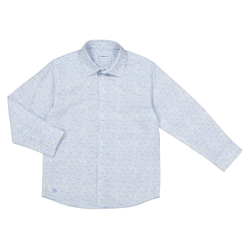 Mayoral Mini Leaves Long Sleeve Dress Shirt_3170-59