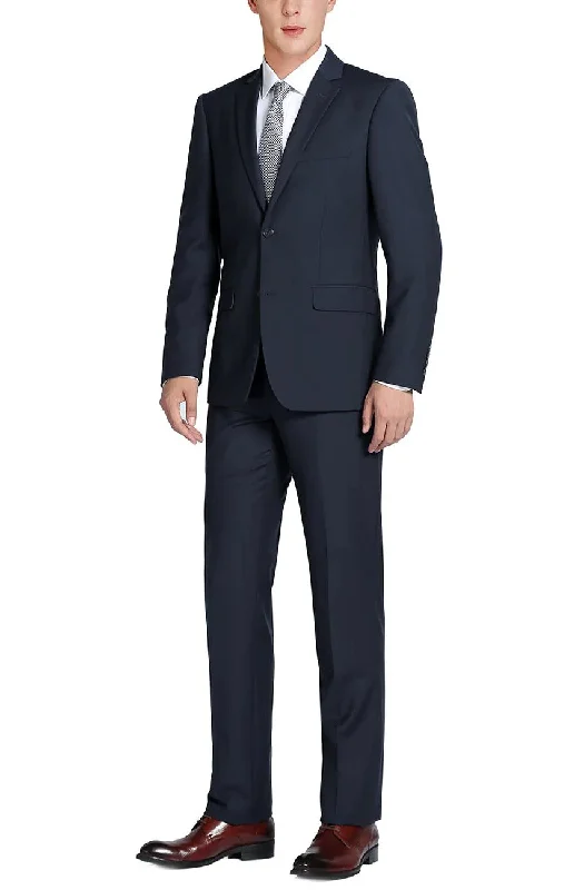 Vanderbilt Collection - Classic 2 Piece Suit 2 Buttons Regular Fit In Dark Navy