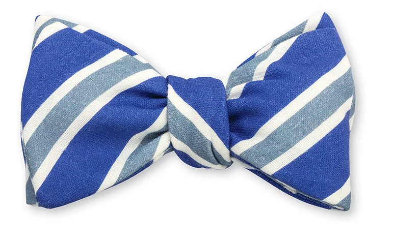 Blue/Gray Clearwood Stripes Bow Tie - B5271