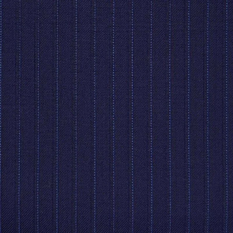 VITALE BARBERIS CANONICO (Revenge Super 150's) - Made In Italy - Navy Blue With Light Blue Pinstripes