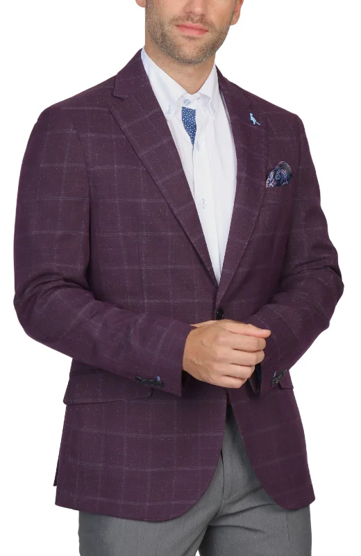 Merlot Windowpane Sport Coat