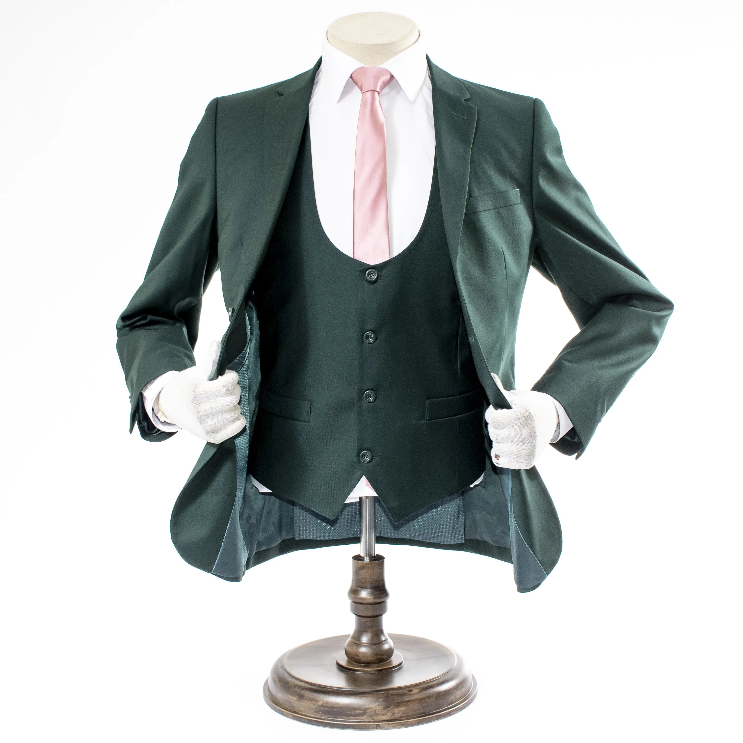 Alfredo | Hunter Green Stretch 3-Piece Ultra-Slim-Fit Suit