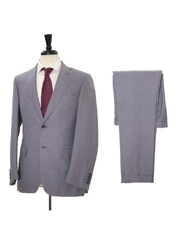 Brioni Mens 38R Heather Blue Wool Linen Silk 2 Piece Suit