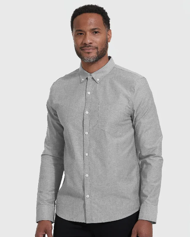 Stone Stretch Oxford Long Sleeve Shirt