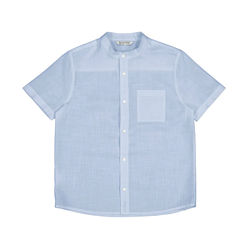 Nukutavake Boys Short Sleeve Mandarin Collar Dress Shirt_ 6118