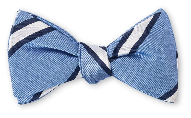 Light Blue Butler Stripes Bow Tie - B4911