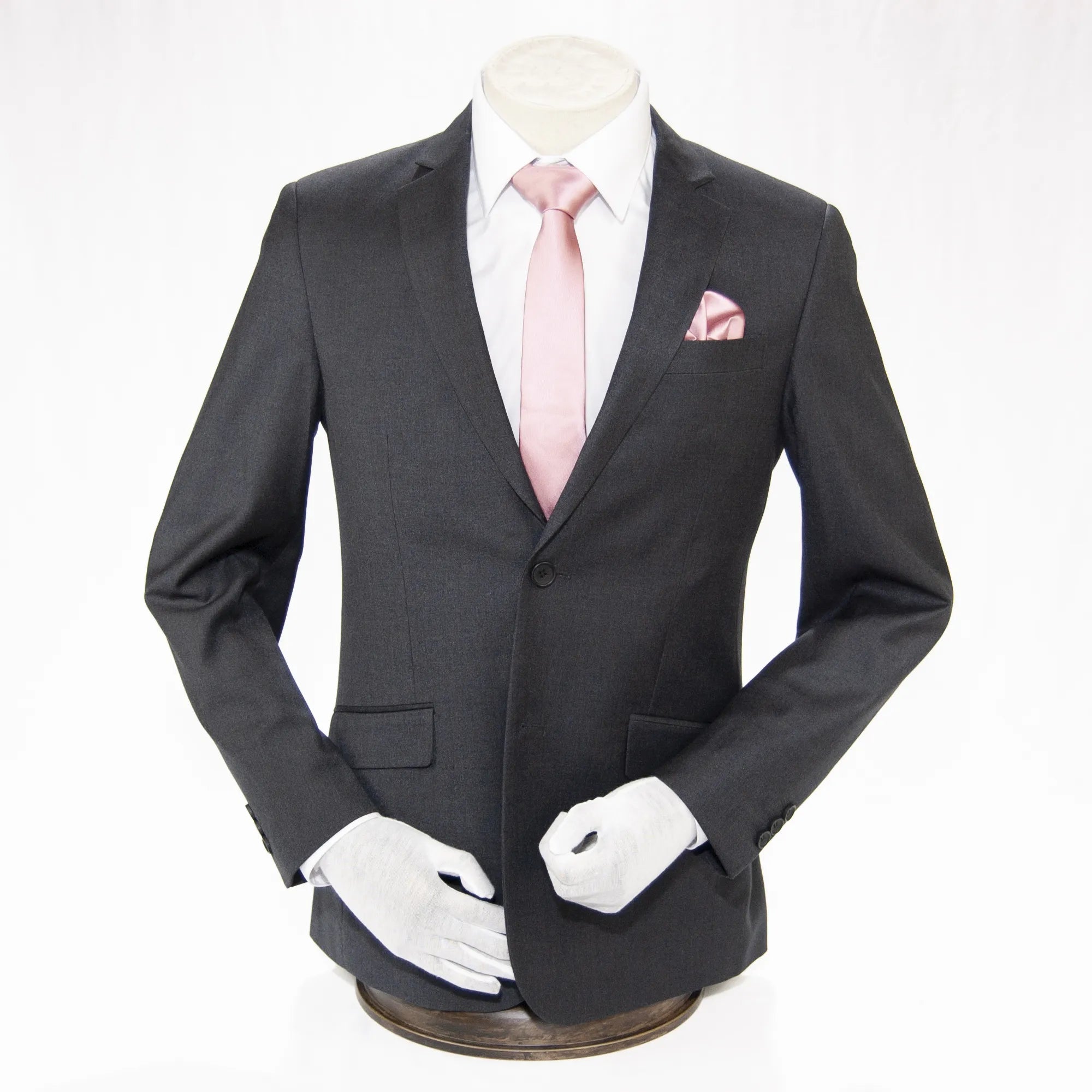 Solid Charcoal Premium 2-Piece European Modern-Fit Suit