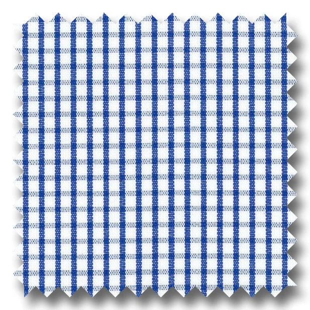 Blue Check 2Ply Broadcloth - Custom Dress Shirt