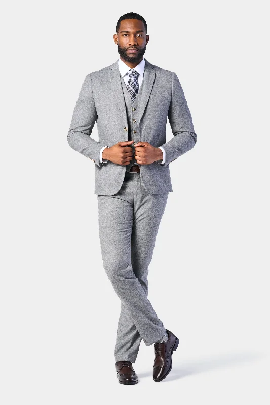 Light Gray Flannel 3 Piece Suit