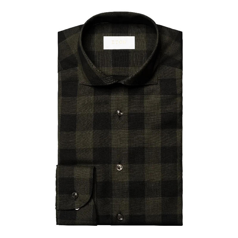 Slim Fit - Bold Check Merino Wool Shirt