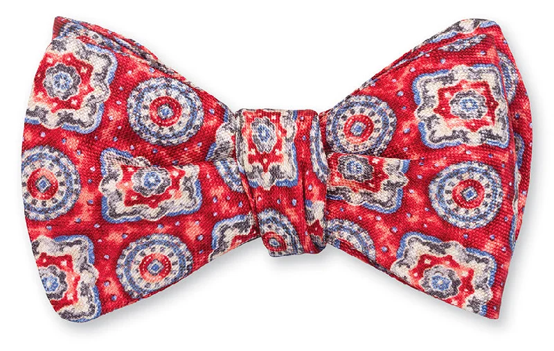 Red Bernadette Medallions Bow Tie - B5424