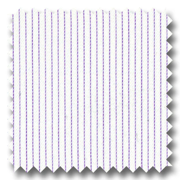 Lavender Pinstripe 2Ply Dobby - Custom Dress Shirt