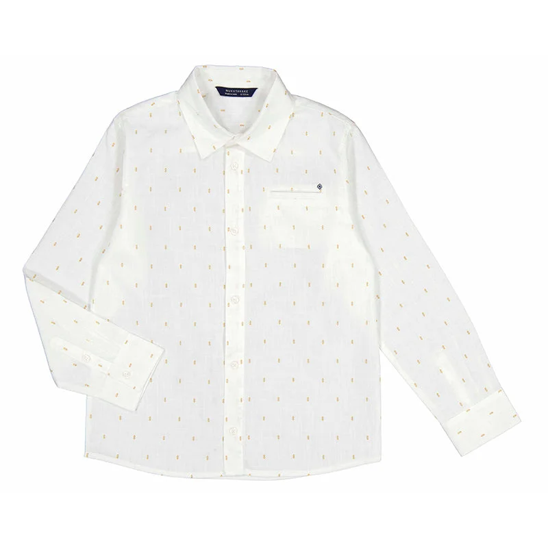 Nukutavake Boys White Long Short Sleeve Dress Shirt_ 6123-32