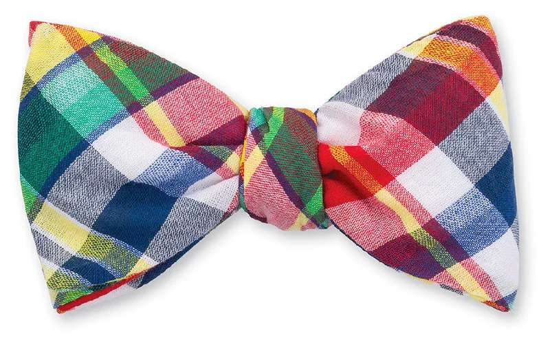 Red/Green/Navy Madras Bow Tie - B5414