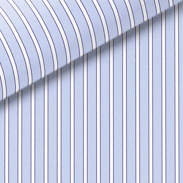 Blue and Navy Stripe Broadcloth Dress Shirt