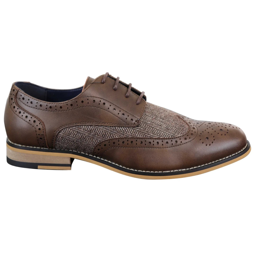 Cavani Horatio - Men's Tweed & Leather Oxford Shoes