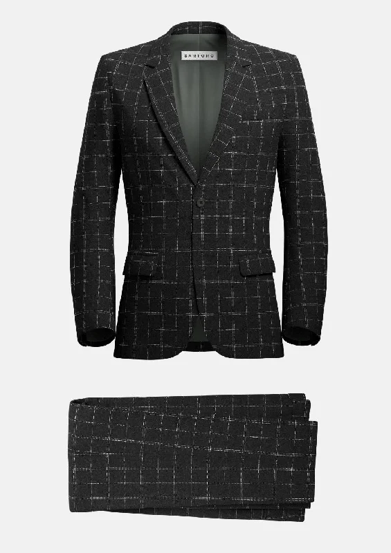 Astor Charcoal Flannel Windowpane Suit