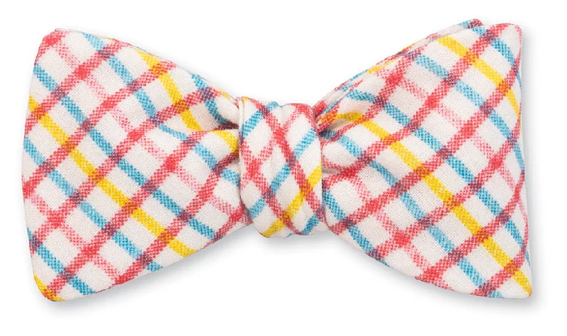 Coral Tattersall Bow Tie - B5481