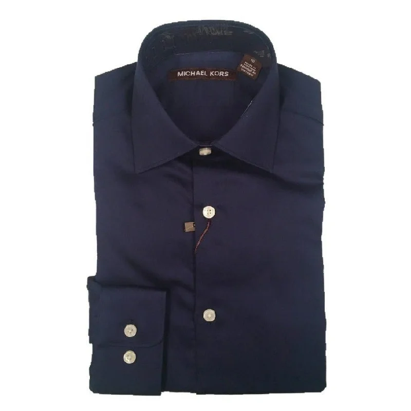 Michael Kors Boys Navy Cotton Dress Shirt