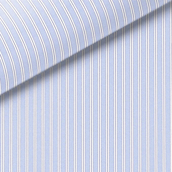 Blue and Navy Stripe Broadcloth Dress Shirt