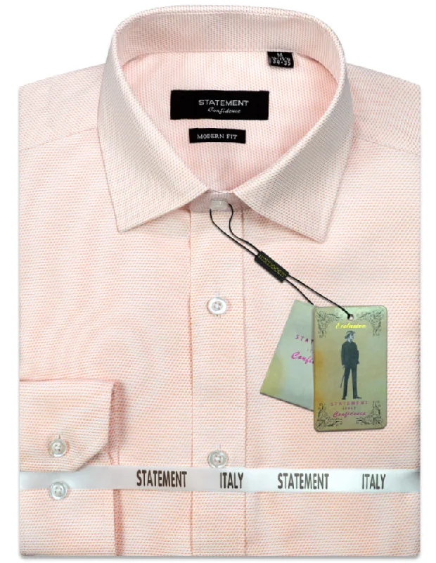 MODERN FIT PEACH PIN DOT DRESS SHIRT