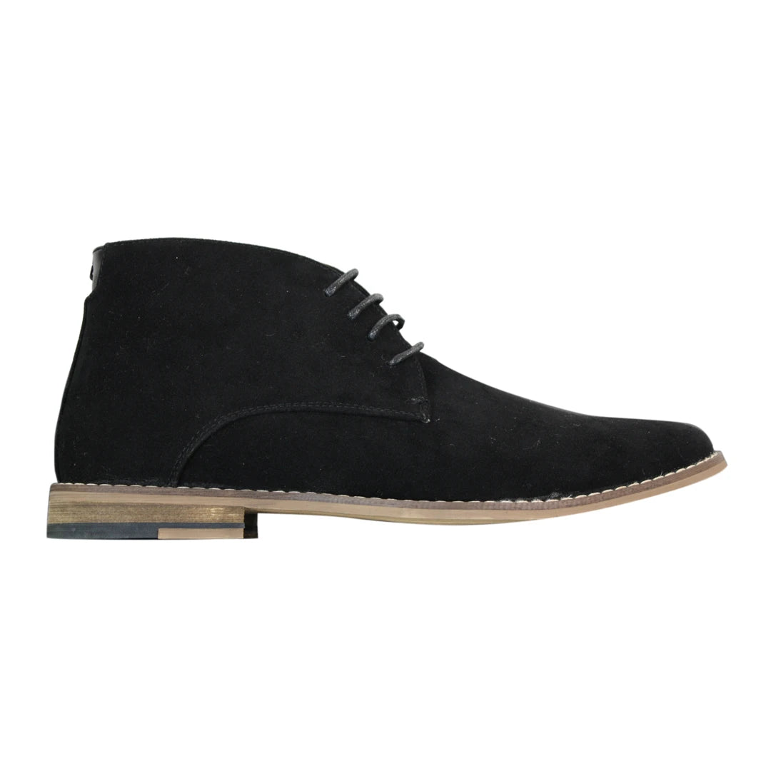 Mens Suede Ankle Boots Chelsea Laced Real Leather Lined Italian Design Smart Casual