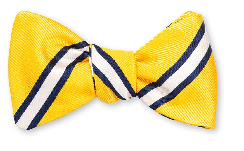 Yellow Butler Stripes Bow Tie - B4987