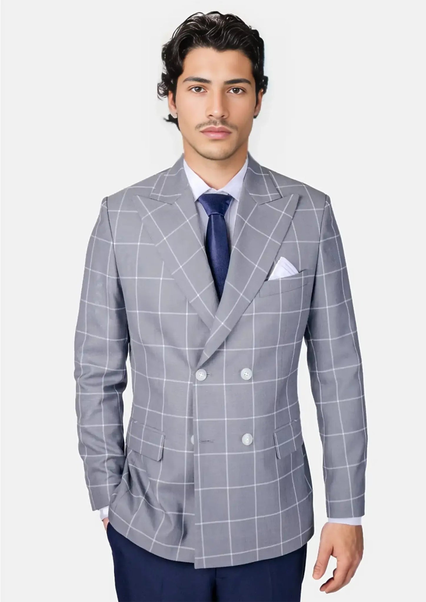 Beekman Powder Grey Windowpane Jacket