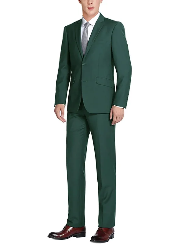 Vanderbilt Collection  - Classic 2 Piece Suit 2 Buttons Regular Fit In Green