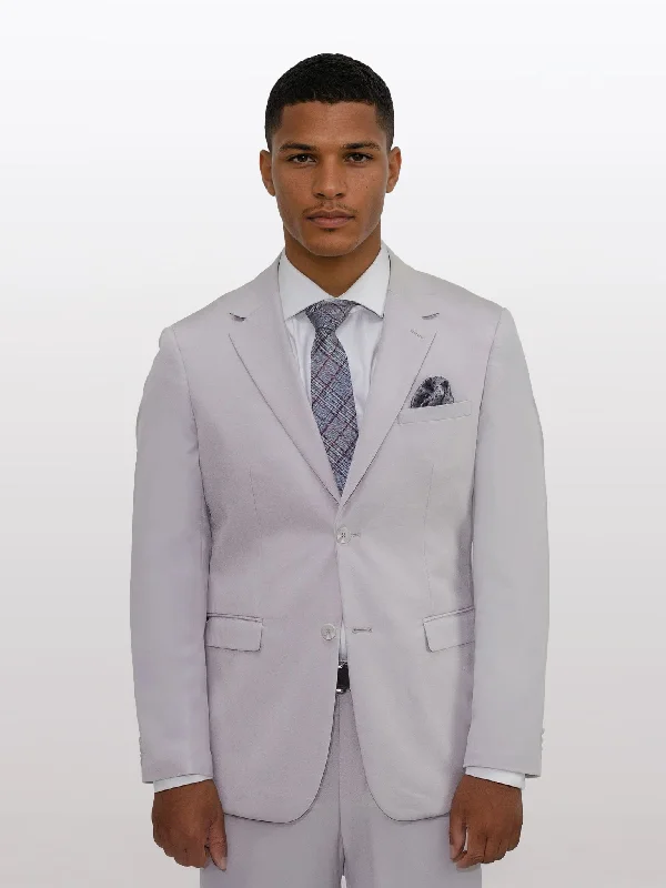 Men's Light Beige Solid Slim Fit Suit