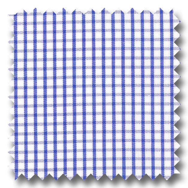 Blue Check 2Ply Broadcloth - Custom Dress Shirt