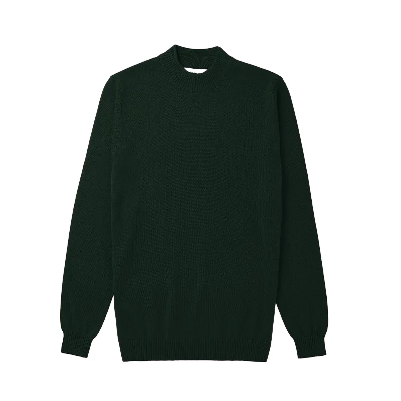 Long Sleeve Mock Neck Sweater by Lorenzo Franco - Hunter Green