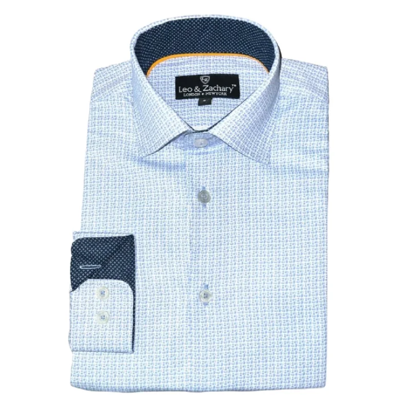 Leo & Zachary Boys Azzure Graph Dress Shirt_ 5973