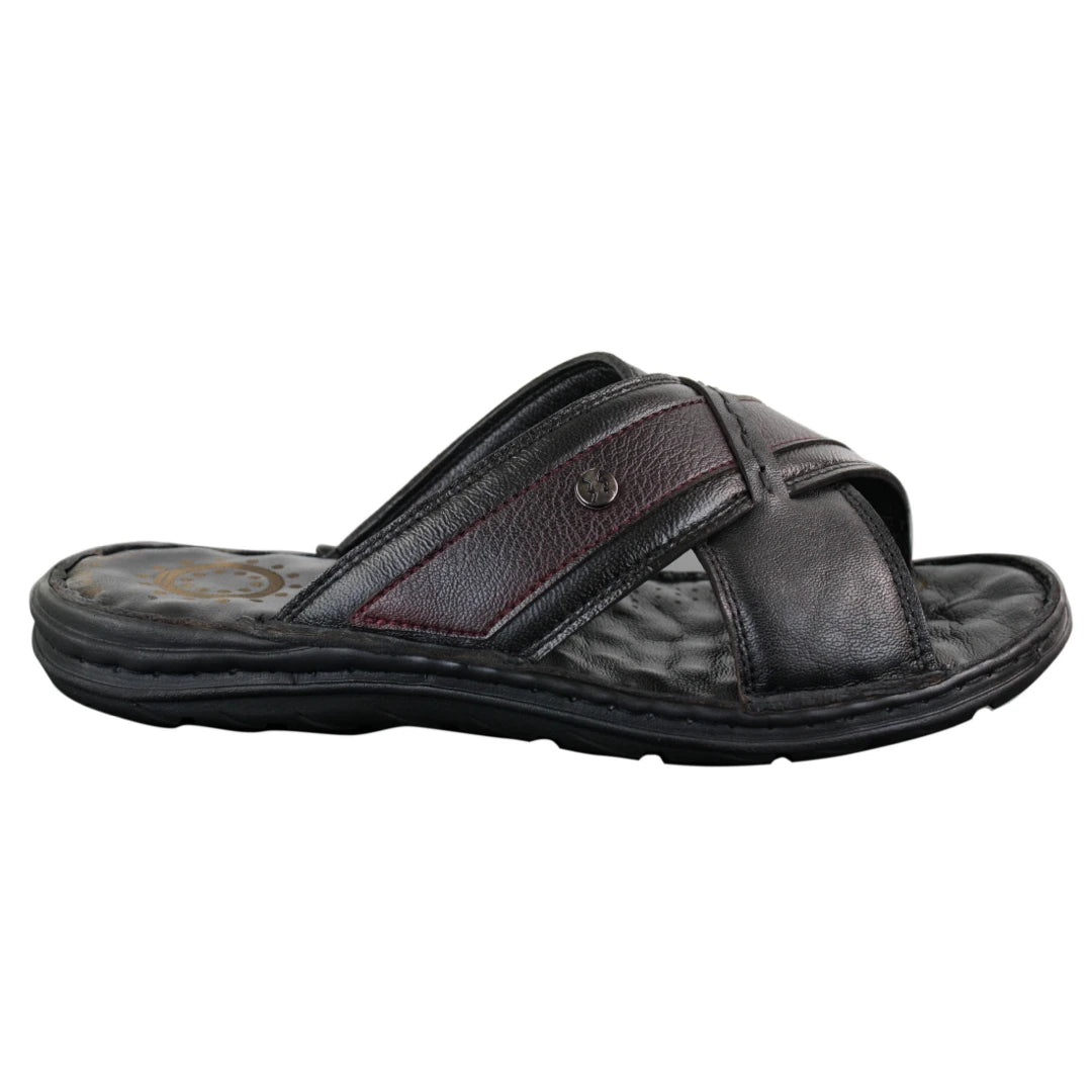 Wyndham W02 - Mens Pure Real Leather Flip Flops Slip On Slippers Premium Comfort Waterproof